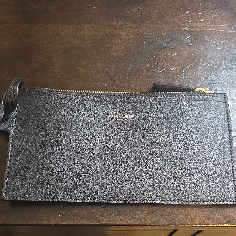 Saint Laurent Black Leather Pouch